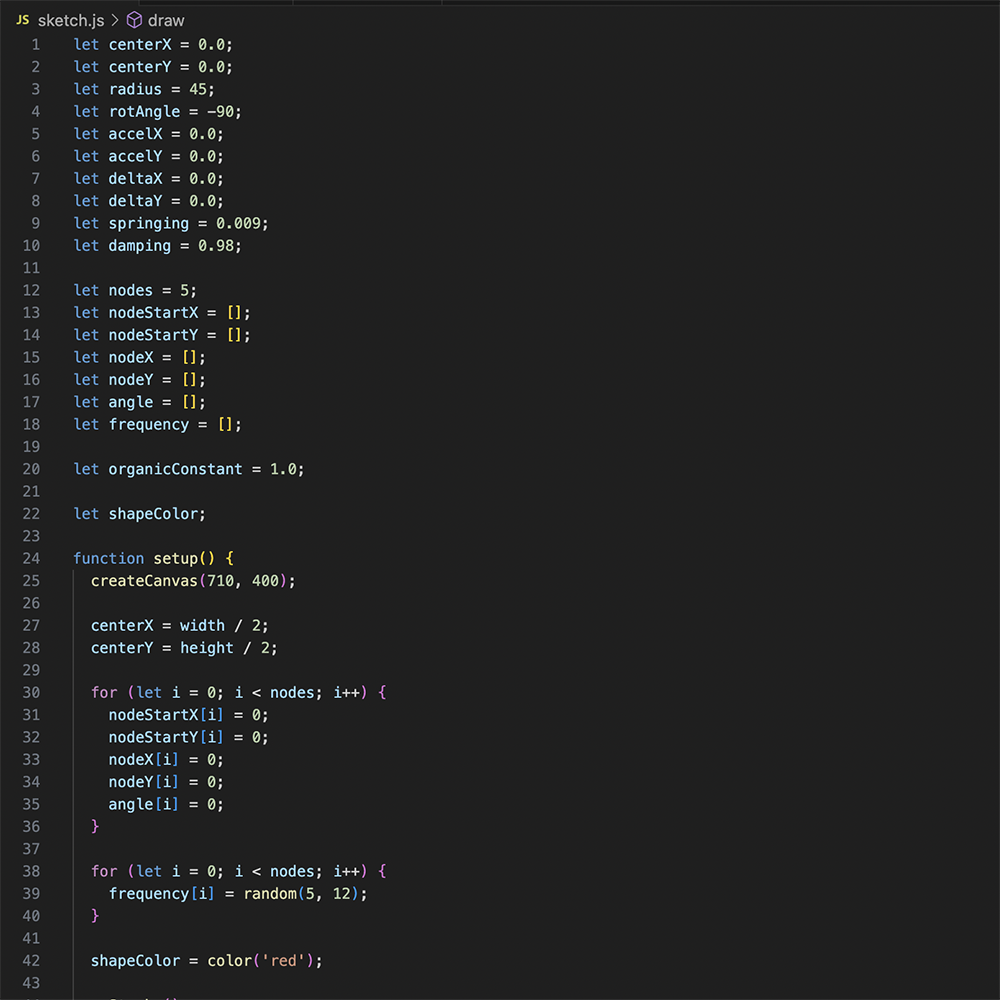 The code of visual effect that interacts with Makey Makey #2